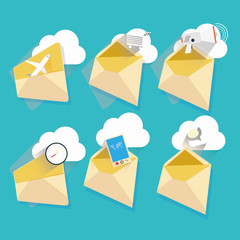email marketing elemts with icons