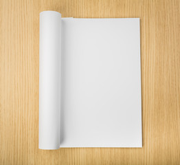 Blank book,catalog,brochure, mock up on wood background