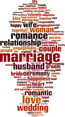 Marriage word cloud concept. Vector illustration