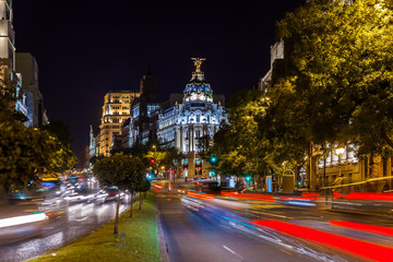Naklejka premium Madrid Spain at night