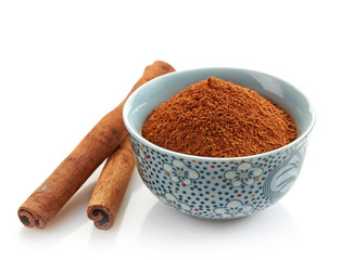 Bowl of cinnamon powder