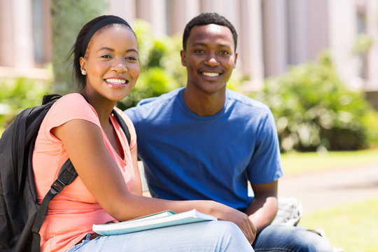 african university couple on campus