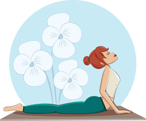 Beautiful young woman doing yoga