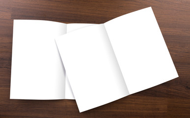 Blank catalog,brochure,  mock up on wood background