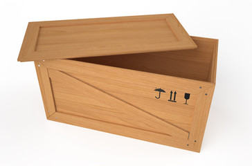 wooden opened box