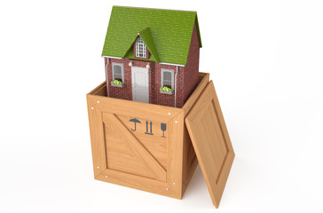 home in  wooden box
