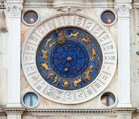 Fototapeta na wymiar Zodiac Clock in Saint Marks Square, Venice.