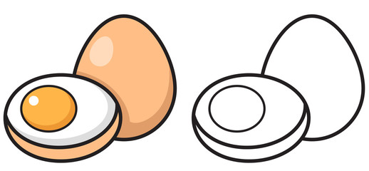 colorful and black and white egg for coloring book