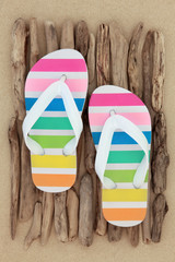 Rainbow Flip Flops
