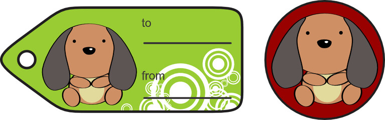 cute baby puppy giftcard sticker