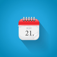 Calendar Flat Icon - Isolated On Blue Background