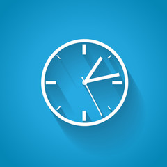Clock - Isolated On Blue Background - Vector Illustration, Graphic Design, Editable For Your Design