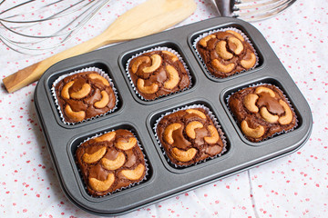 Homemade delicious brownie.