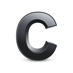 3d black letter C