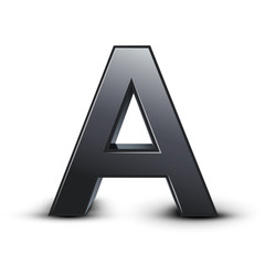 3d black letter A