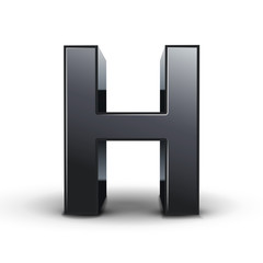 3d black letter H