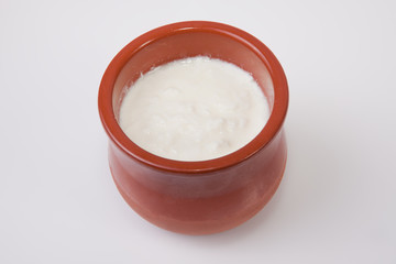 Curd in clay pot