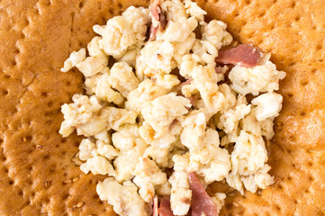 Sandwich with scrambled eggs