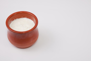 Curd in clay pot