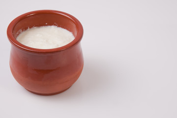 Curd in clay pot