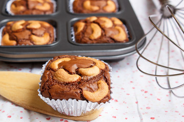 Homemade delicious brownie.