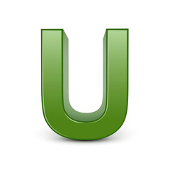 3d green letter U