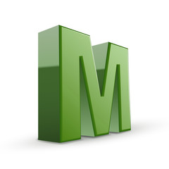 3d green letter M