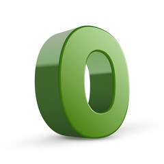 3d green letter O