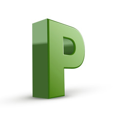3d green letter P