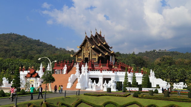 4k timelapse of Royal Park Rajapruek (Hor Kam Luang) in Chaing M
