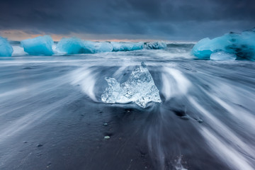 Ice beach at jokulsarlon, Iceland.