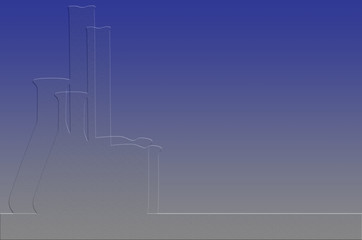 Colorize Laboratory Background with Outline of Laboratory Equipment.Isolated with clipping path.