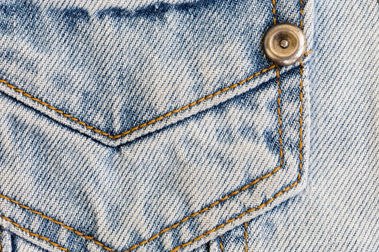 jeans denim clothing with metal button on clothing