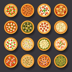 pizza icon set