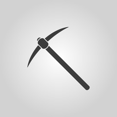 The pick icon. Pickax symbol. Flat