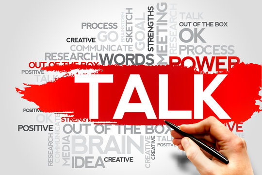TALK word cloud, business concept