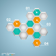 Infographic design with hexagons
