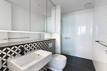 Fototapeta na wymiar modern bathroom in luxury apartment