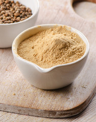 Coriander seeds and powdered coriander