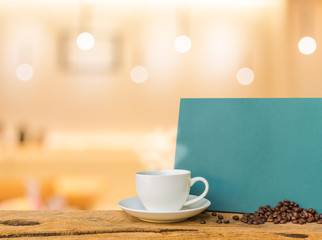 Coffee shop blur background with bokeh image