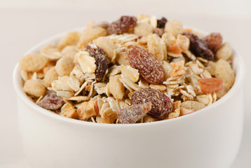 Healthy muesli  in  bowl