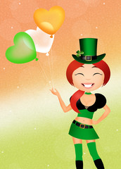 girl celebrate st. Patrick's day