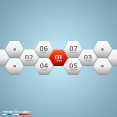 Infographic design with hexagons