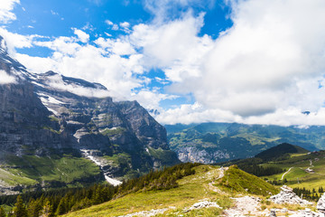 Naklejka premium View on the hiking path near Eiger
