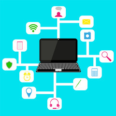 laptop and Icons