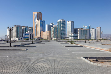 Fototapeta premium Buildings in the city of Fujairah, United Arab Emirates