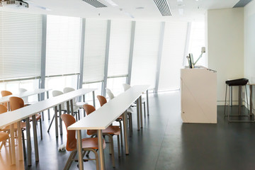 modern classroom interior and furniture