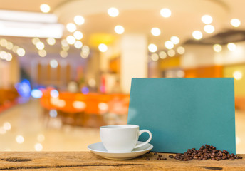 Coffee shop blur background with bokeh image.