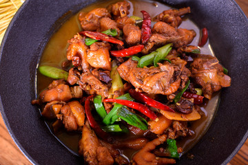 Chicken with Chili and Sichuan Pepper block - obrazy, fototapety, plakaty