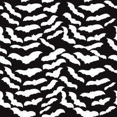 seamless halloween pattern with flying bat